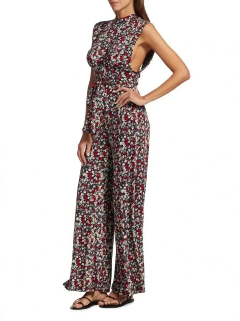 Free People Vibe Check One Piece Ditsy Floral Jumpsuit XS